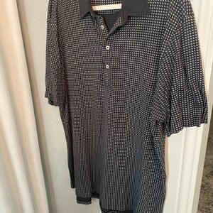 Polo’s Men's Black and White Pattered Golf Shirt